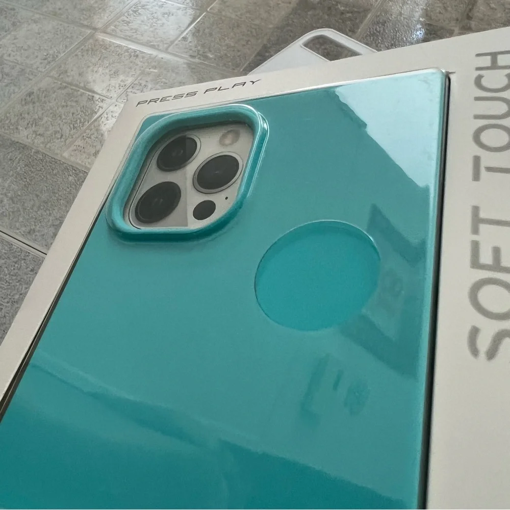 NIB iPhone 12 Pro Max Soft Touch Square Blue Case